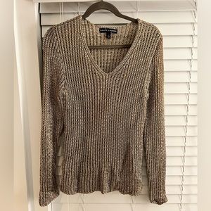 Ralph Lauren gold metallic sweater size L.